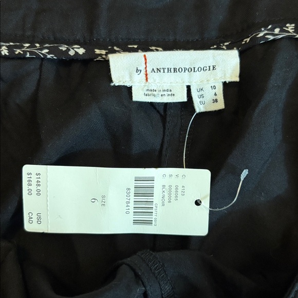 Anthropologie Black Eyelet wide leg pants - Picture 6 of 8